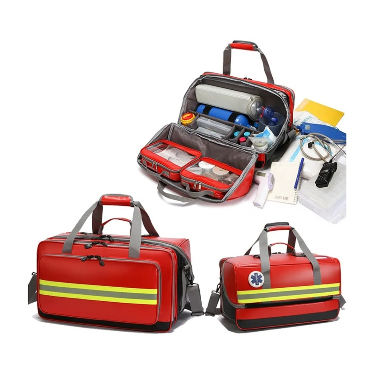 08811 PVC Waterproof PVC Rescue Bag in Red, construction and compartment detail 7