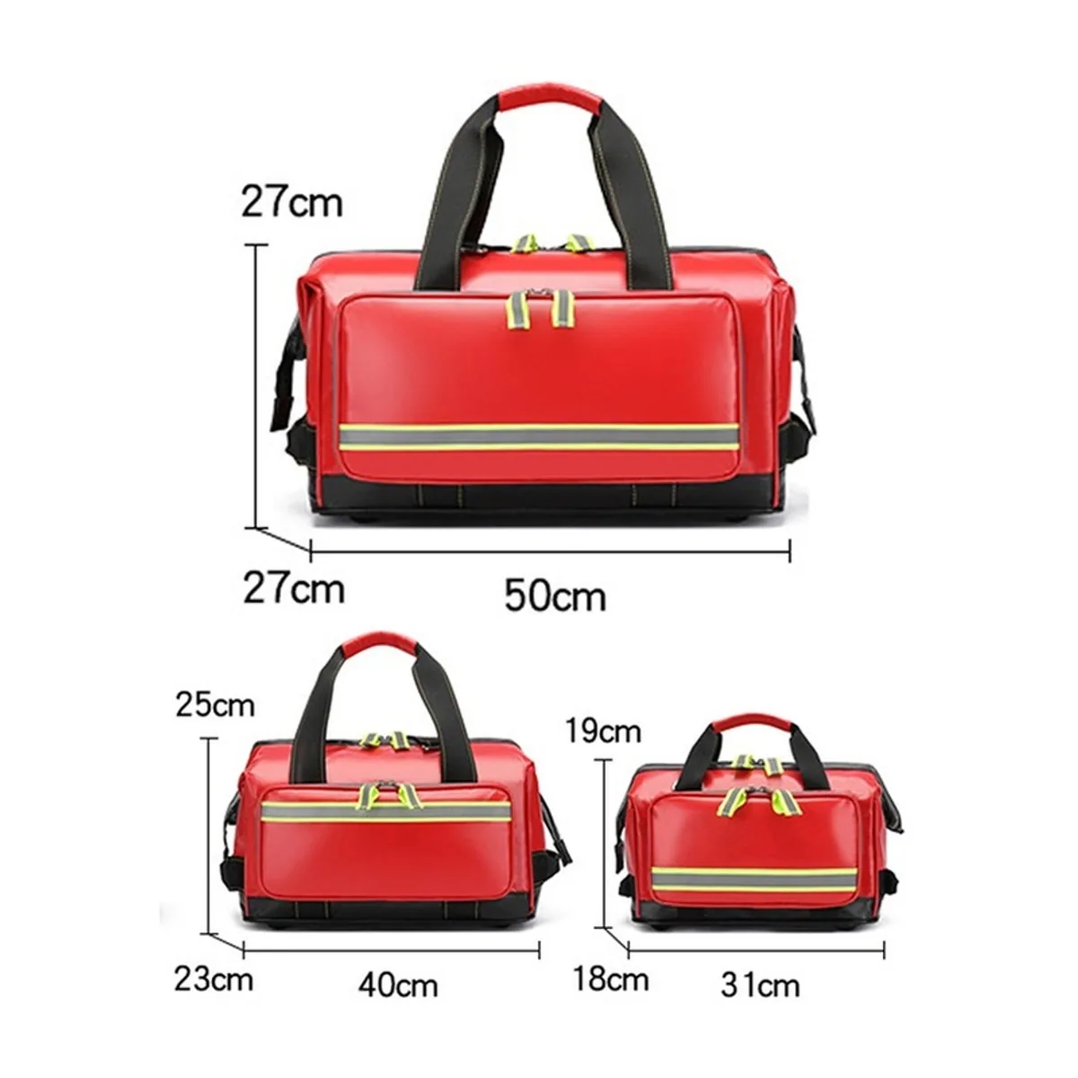 08812 Oxford Portable First Aid Bag in Red, construction and compartment detail 4