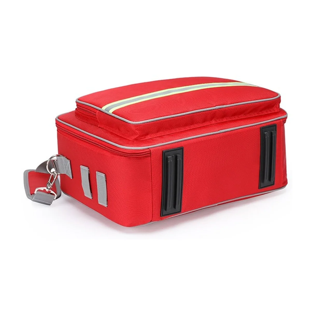 08814 Oxford Portable First Aid Bag in Red, construction and compartment detail 5