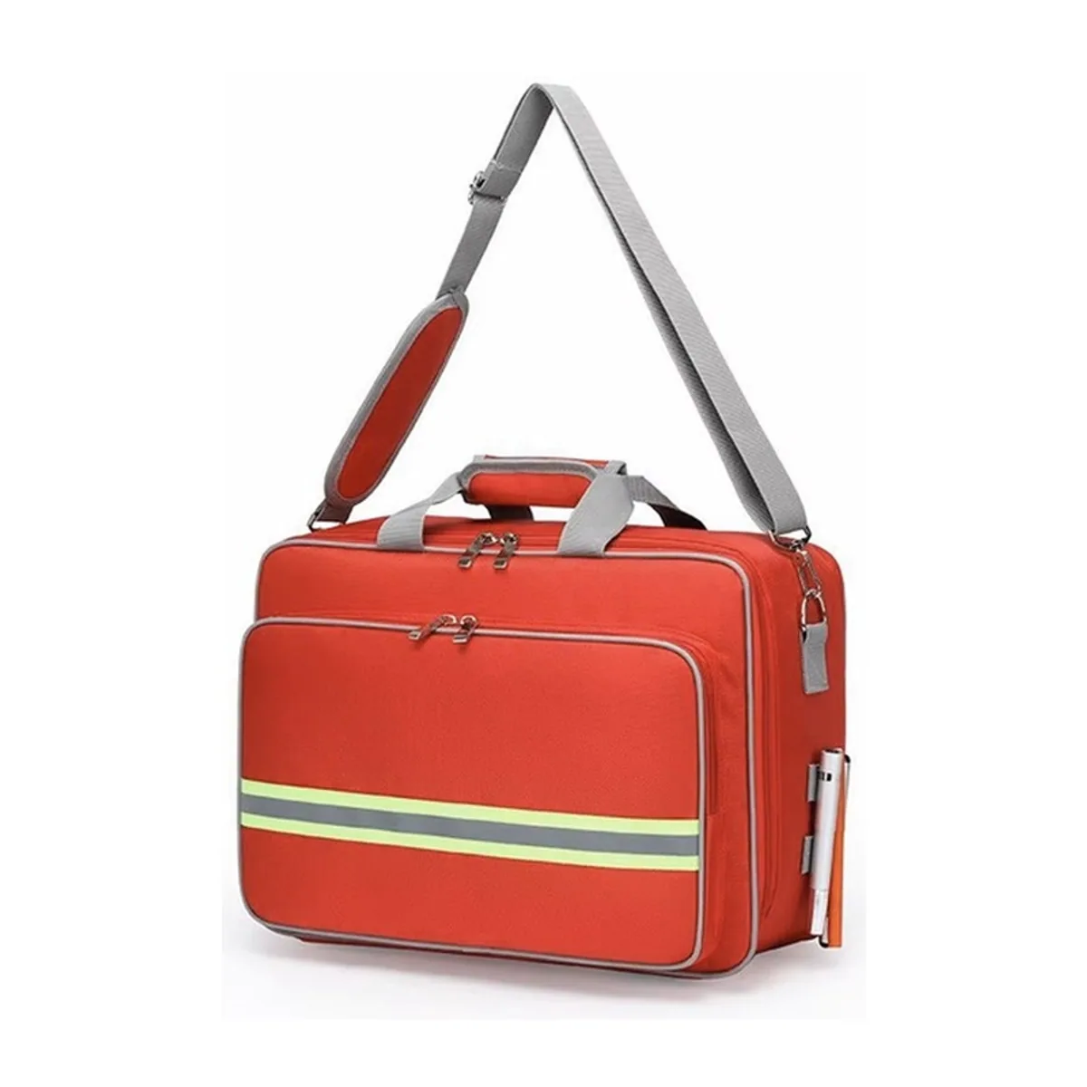 08814 Oxford Portable First Aid Bag in Red, construction and compartment detail 6
