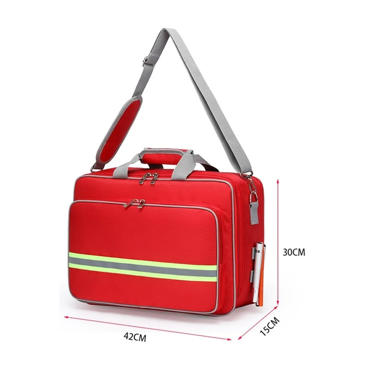 08814 Oxford Portable First Aid Bag in Red, portable first aid bag product view