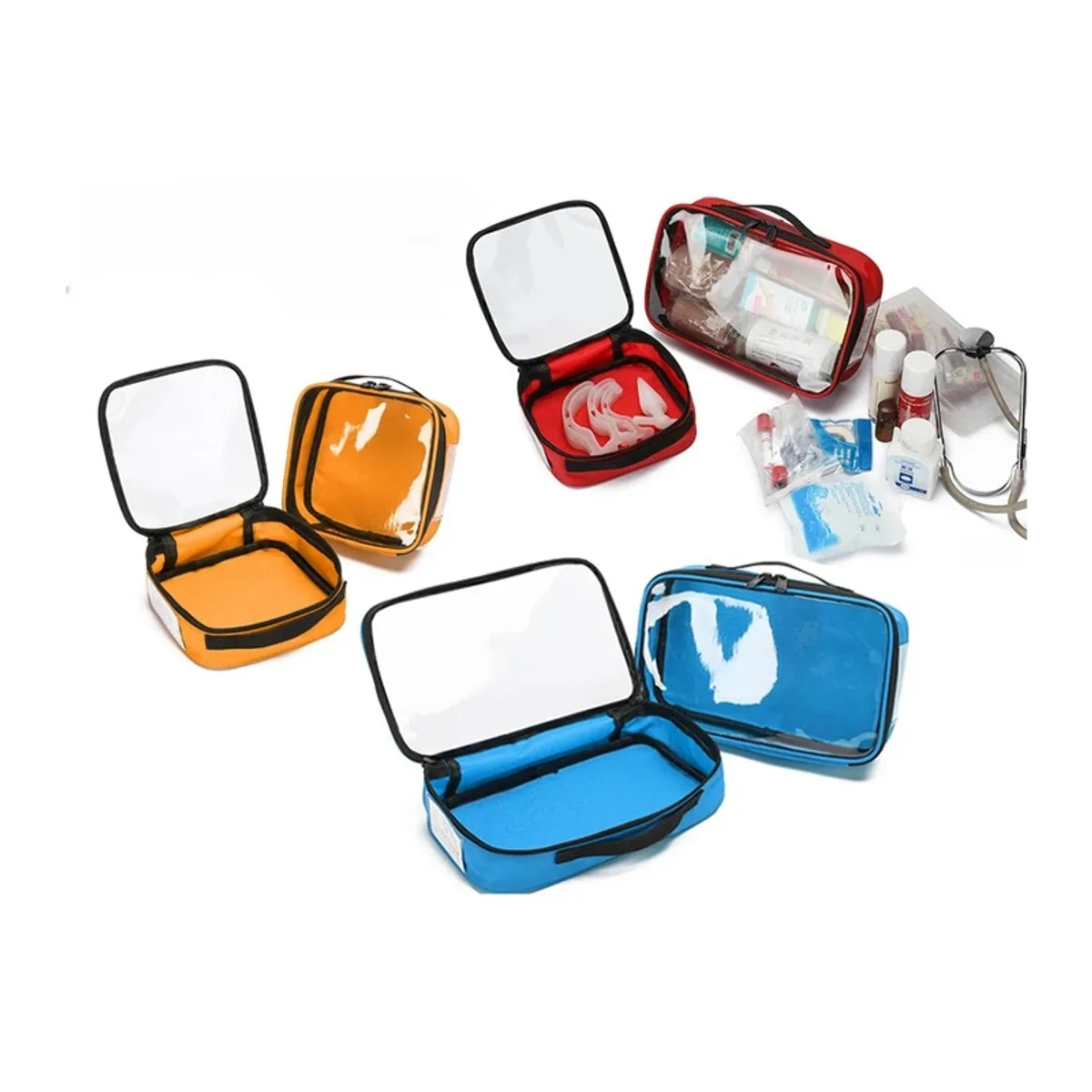 08815 Outdoor Travel Portable Medical Storage Bag Large Capacity Oxford Home Medicine Pill First Aid Kit Medical Emergency Kits Bag in Red, emergency waist bag product view