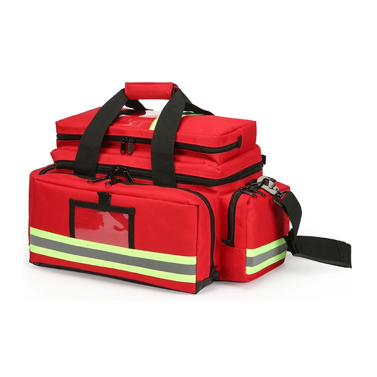 08816 1000D Portable First Aid Bag in Red, construction and compartment detail 7