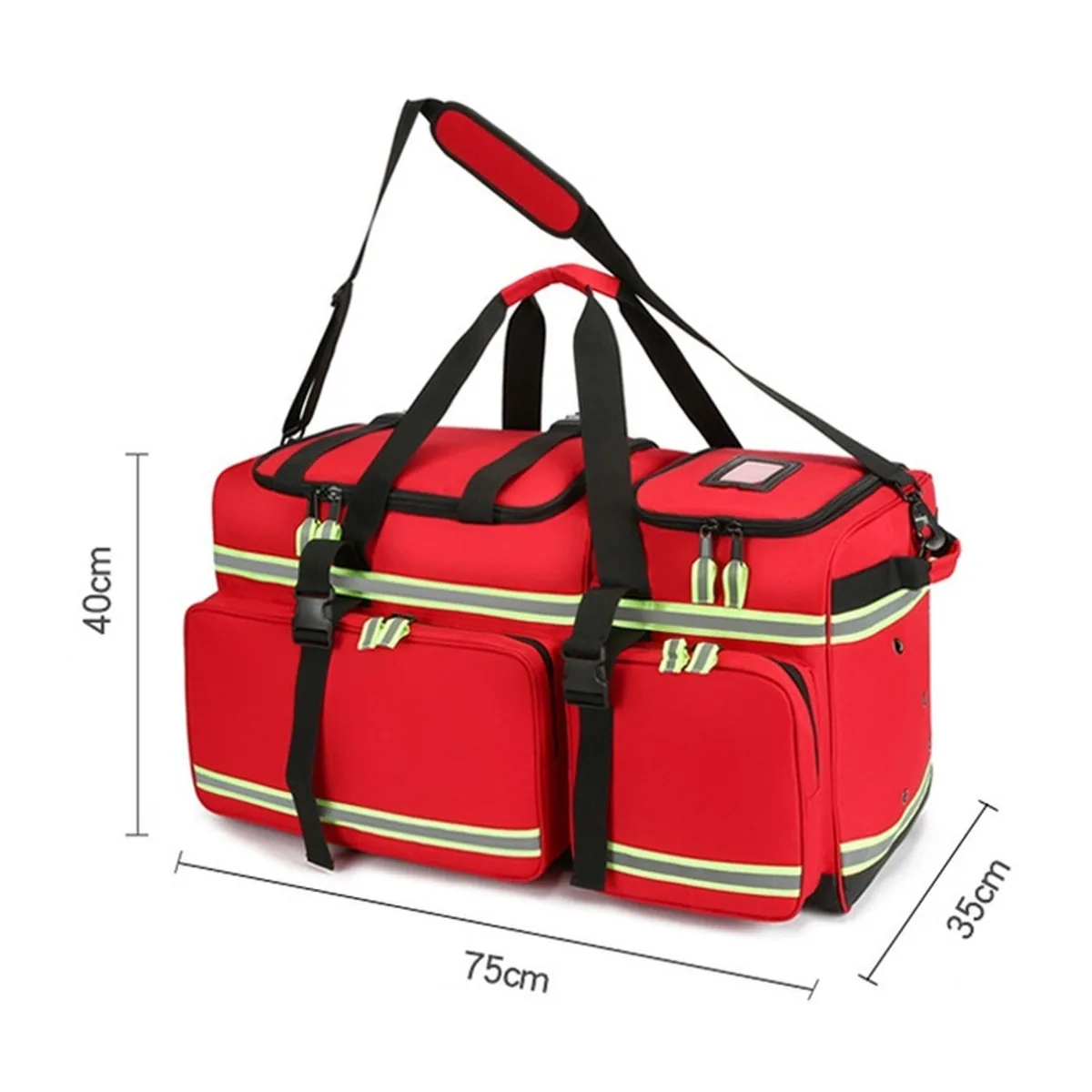 08818 1000D Portable First Aid Bag in Red, construction and compartment detail 2