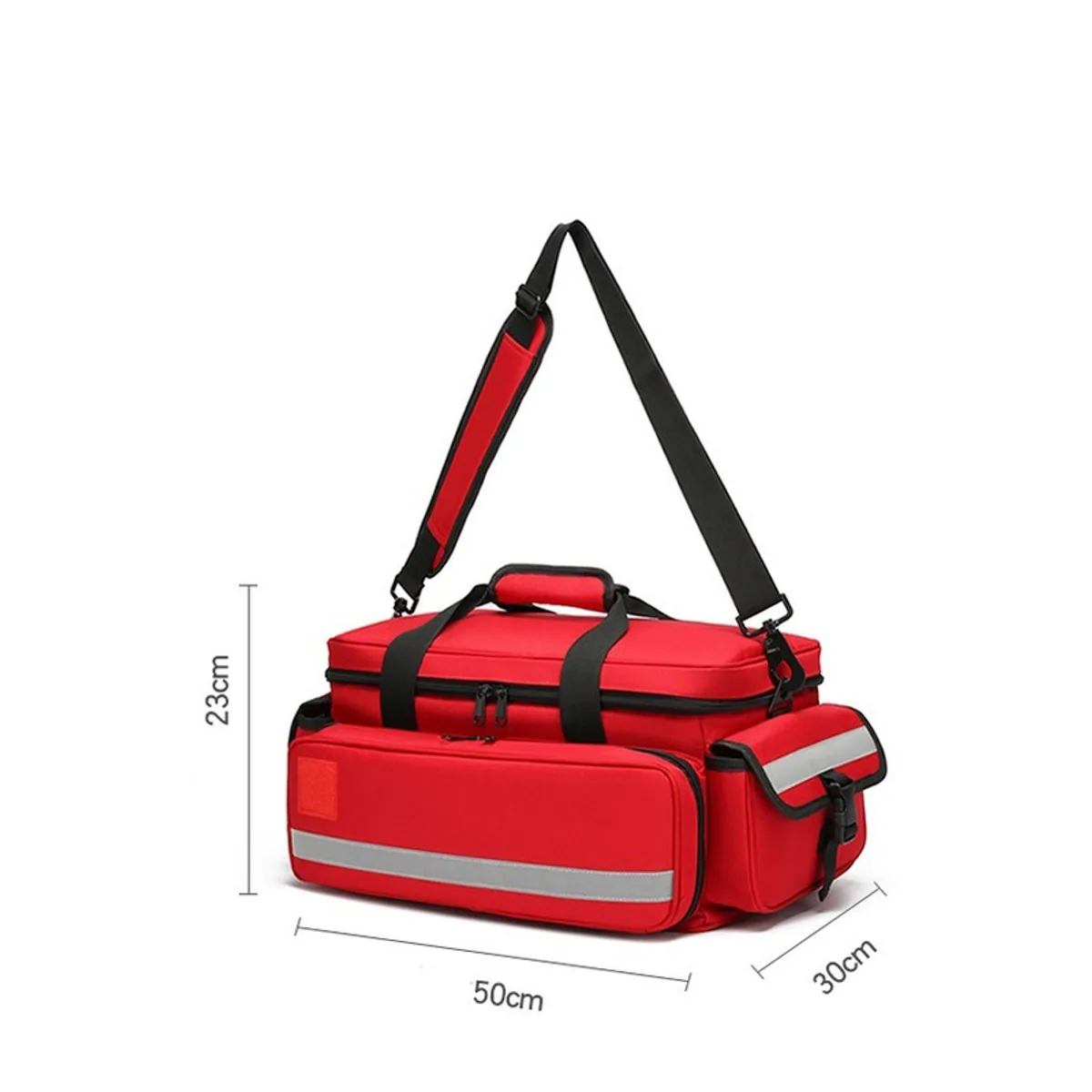 08818 1000D Portable First Aid Bag in Red, construction and compartment detail 3