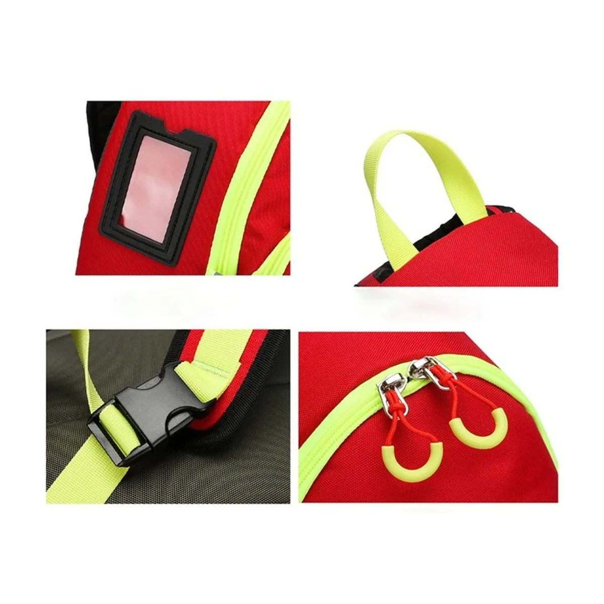 08820 1000D Portable First Aid Bag in Red, construction and compartment detail 2
