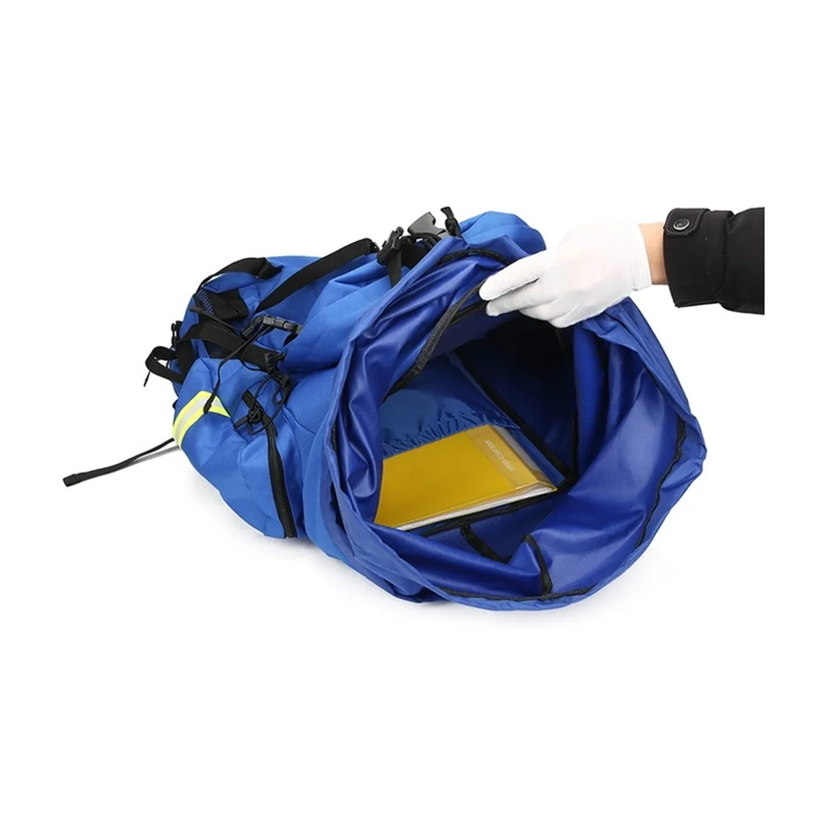 08822 Oxford Outdoor Rescue Backpack in Royal Blue, construction and compartment detail 3