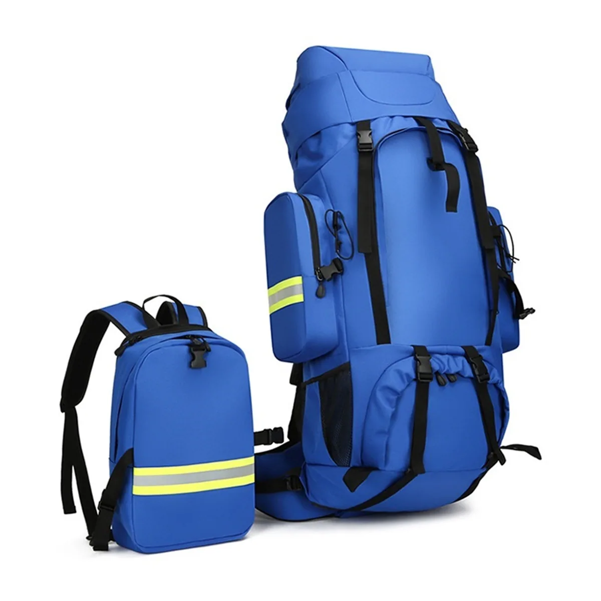 08822 Oxford Outdoor Rescue Backpack in Royal Blue, construction and compartment detail 5