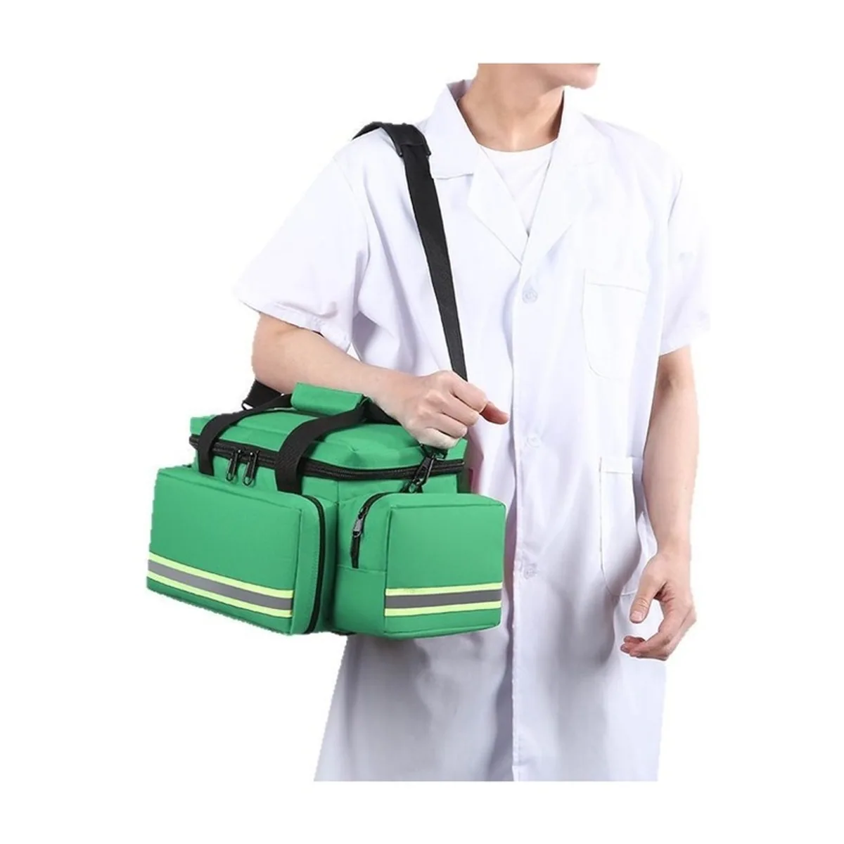 08824 1200D Portable First Aid Bag in Red, construction and compartment detail 5