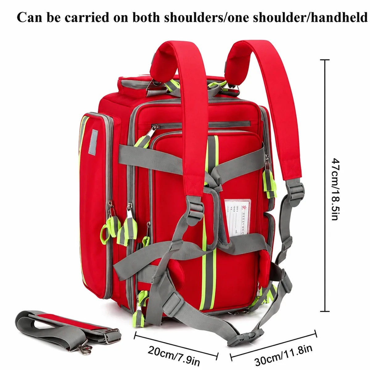 08825 1200D Rescue Duffel Bag in Red, construction and compartment detail 2