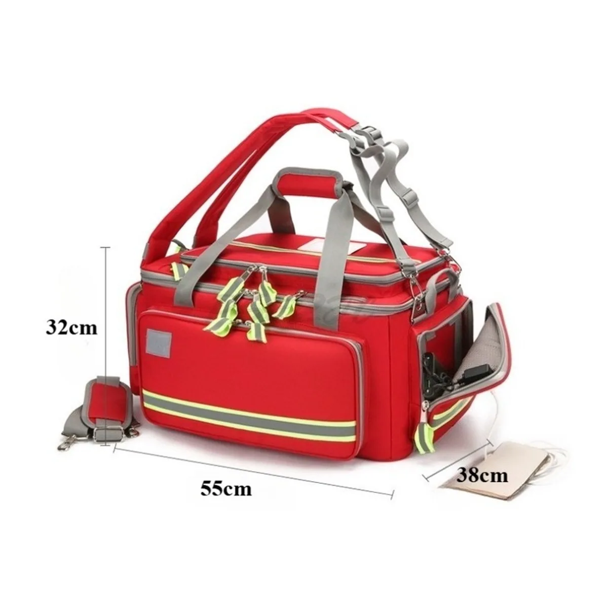 08825 1200D Rescue Duffel Bag in Red, construction and compartment detail 4
