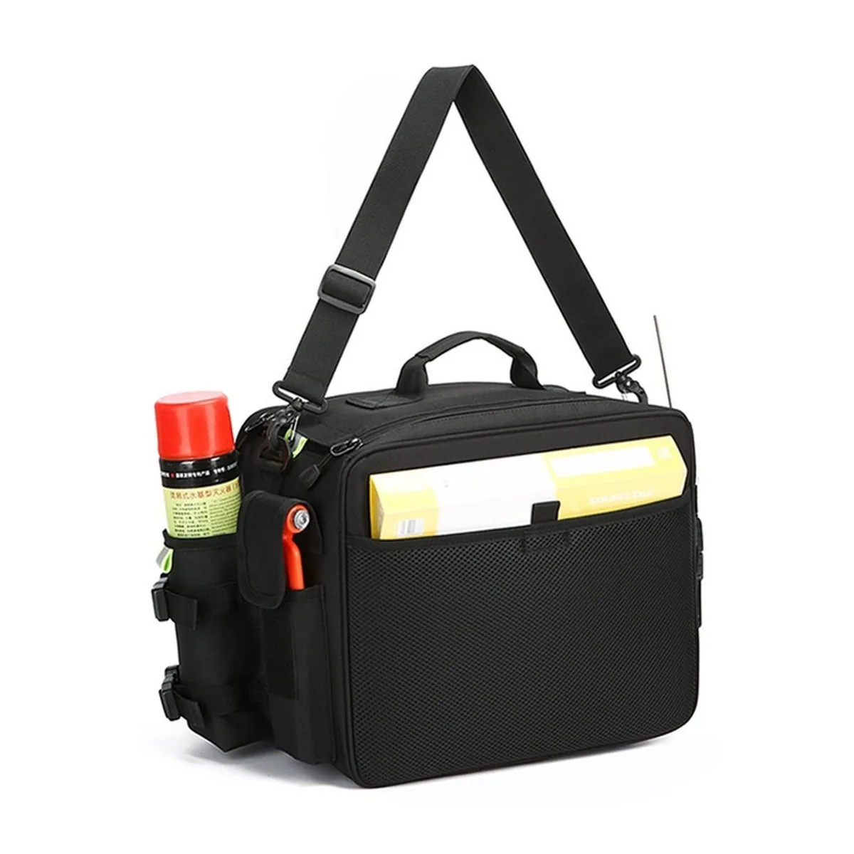 08826 1200D Portable First Aid Bag in Black, construction and compartment detail 4