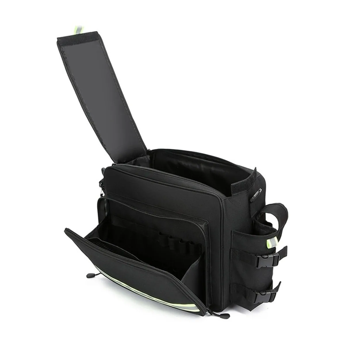 08826 1200D Portable First Aid Bag in Black, construction and compartment detail 5