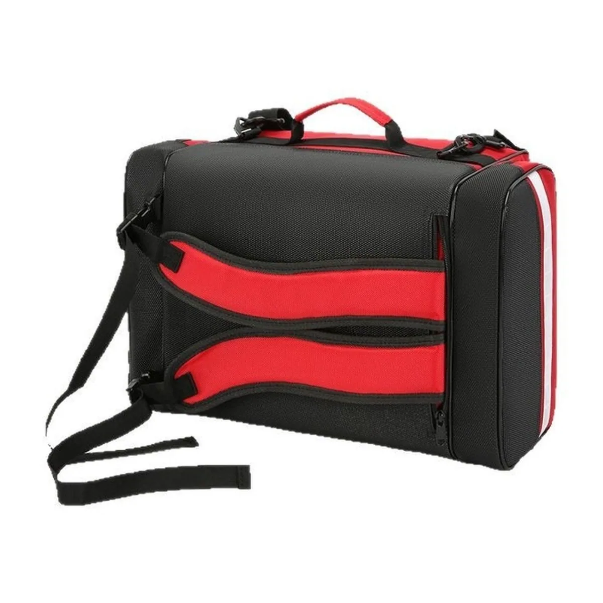 08830 1800D Portable First Aid Bag in Red, construction and compartment detail 1