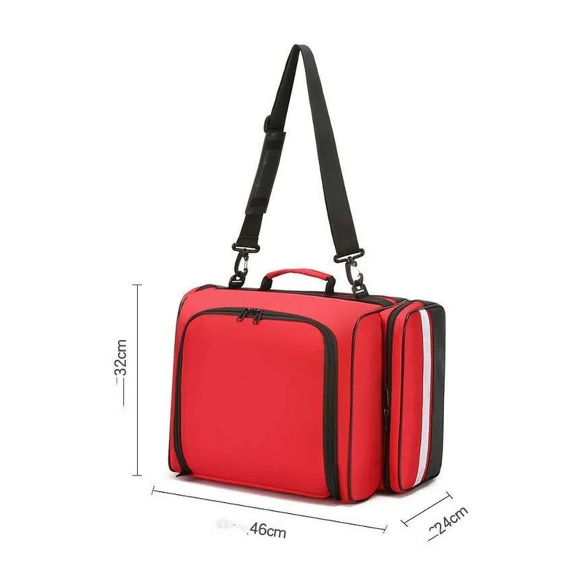 08830 1800D Portable First Aid Bag in Red, construction and compartment detail 3