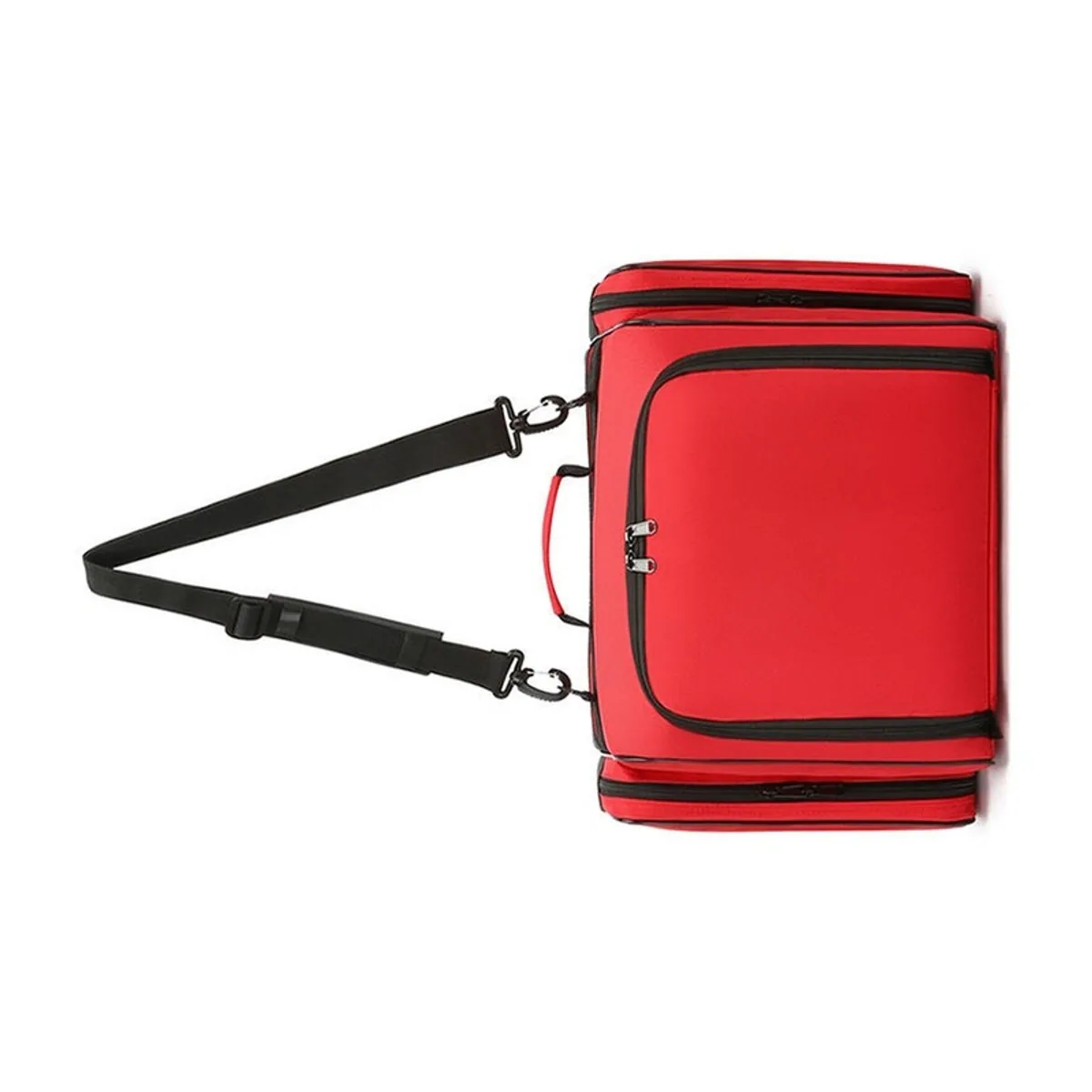 08830 1800D Portable First Aid Bag in Red, construction and compartment detail 4
