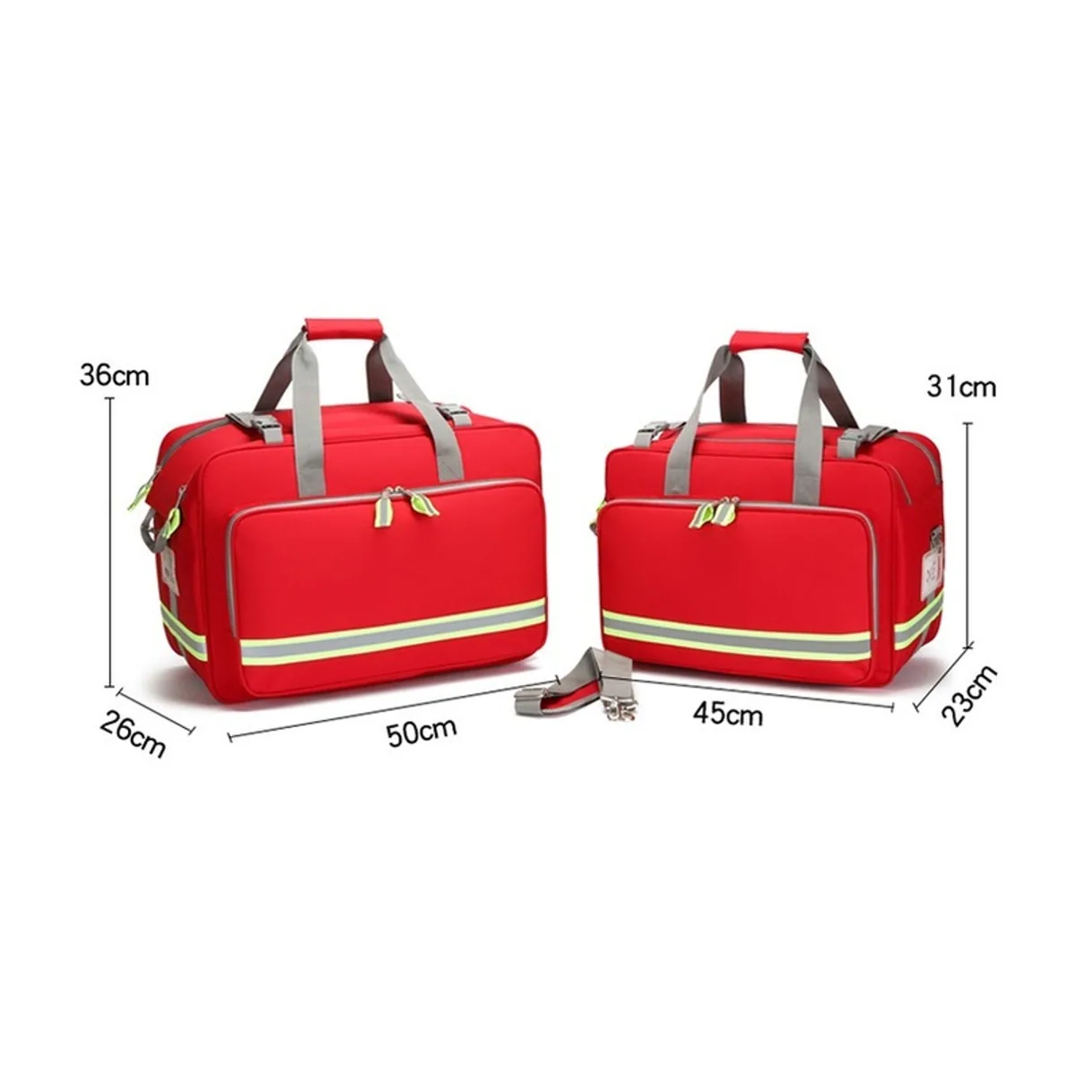 08831 1200D Portable First Aid Bag in Red, construction and compartment detail 3