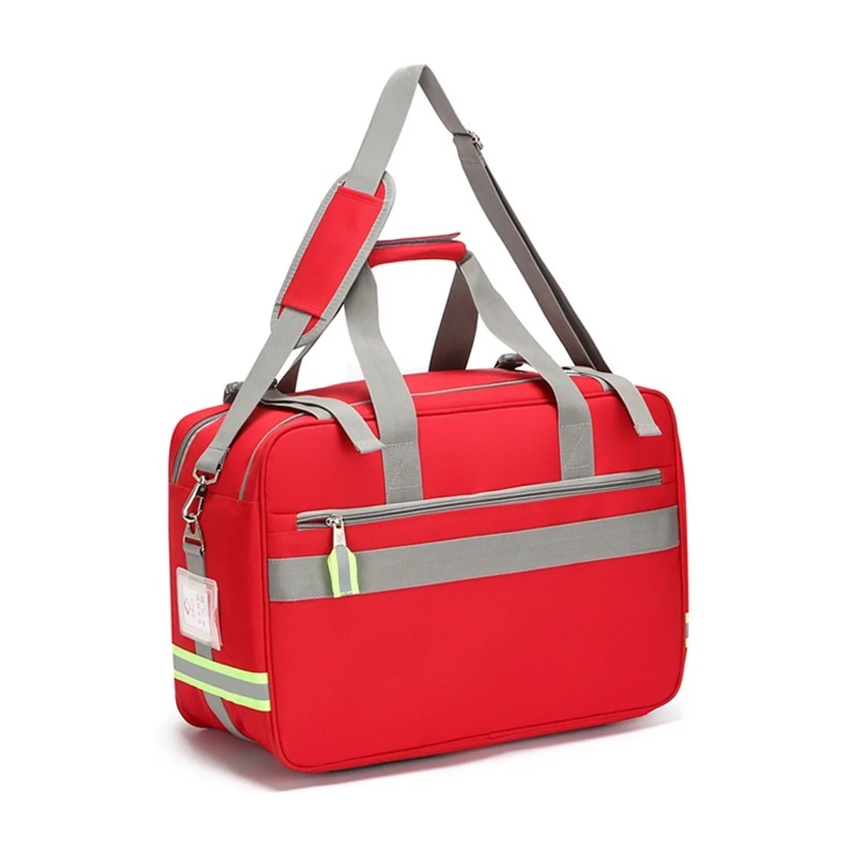 08831 1200D Portable First Aid Bag in Red, construction and compartment detail 1