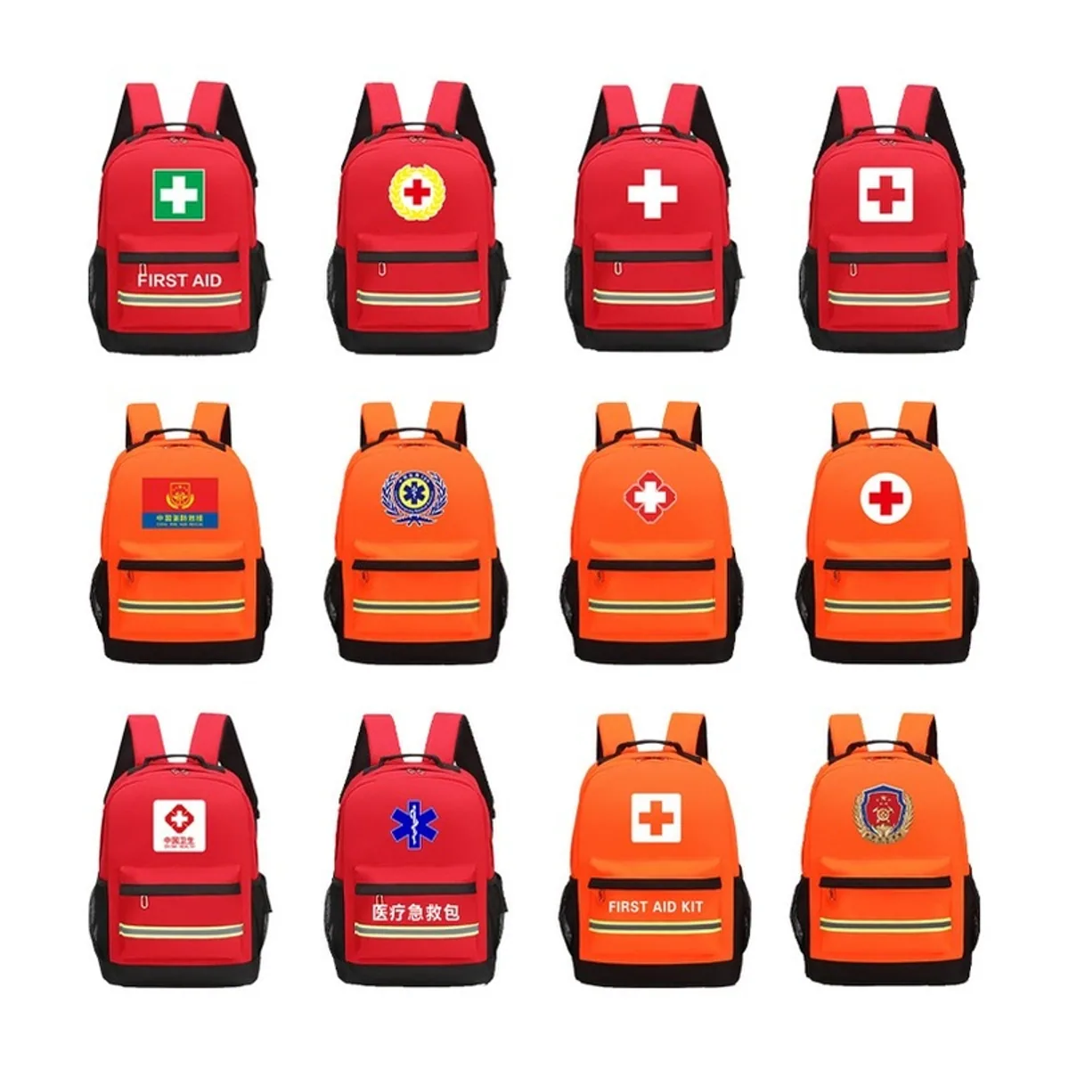 08832 1200D Portable First Aid Bag in Red, construction and compartment detail 5