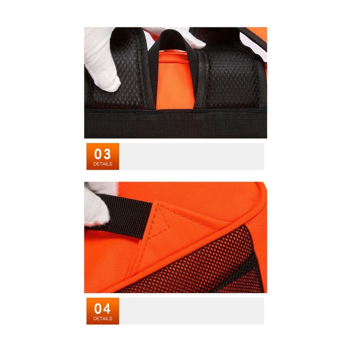 08833 1200D Portable First Aid Bag in Red, construction and compartment detail 4