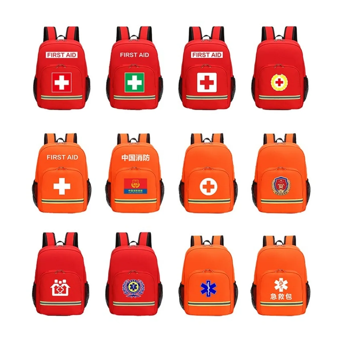 08833 1200D Portable First Aid Bag in Red, construction and compartment detail 5