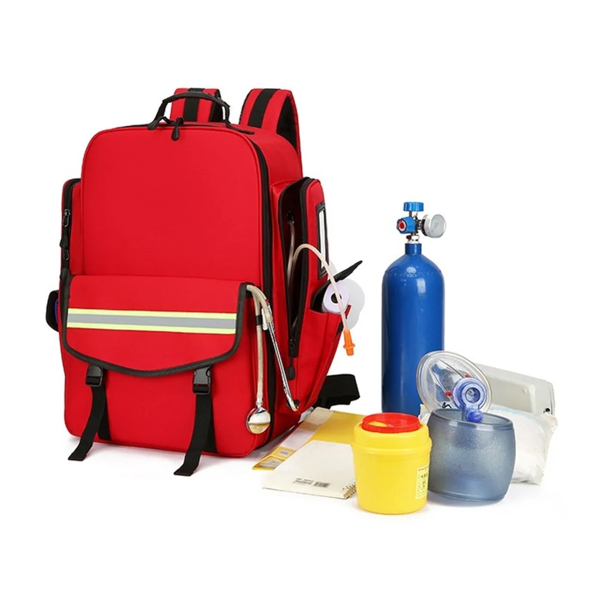 08835 1200D Portable First Aid Bag in Red, portable first aid bag product view