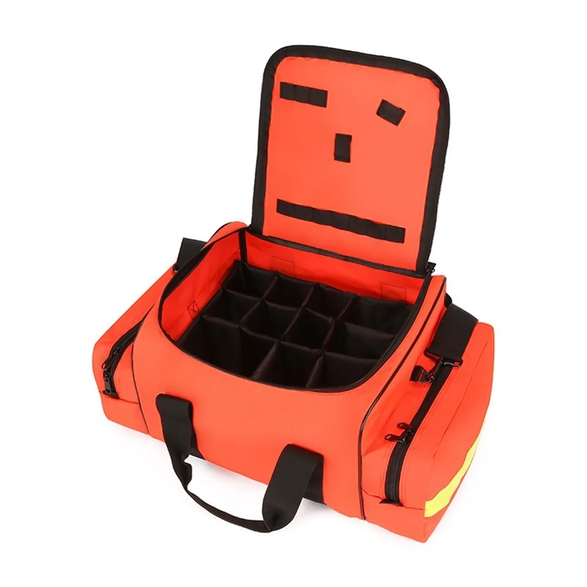 08836 1200D Portable First Aid Bag in Red, construction and compartment detail 4