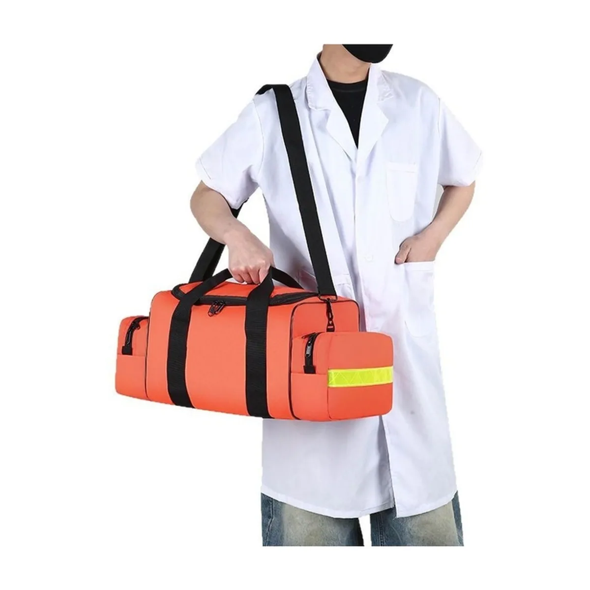 08836 1200D Portable First Aid Bag in Red, construction and compartment detail 7