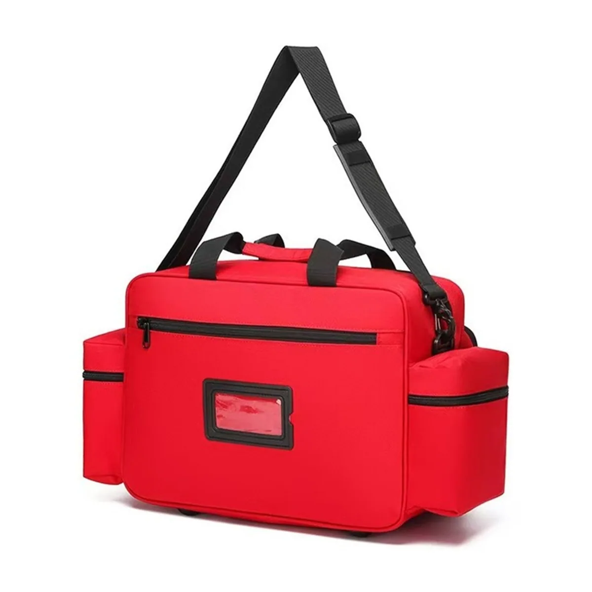 08839 1200D Portable First Aid Bag in Red, construction and compartment detail 2