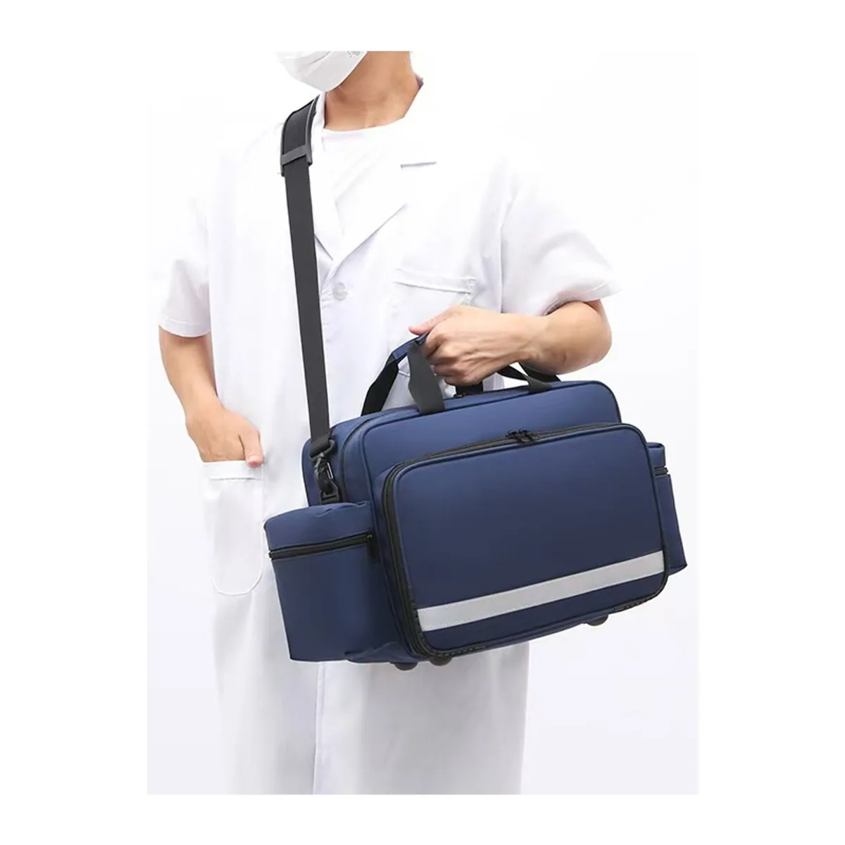 08839 1200D Portable First Aid Bag in Red, construction and compartment detail 7