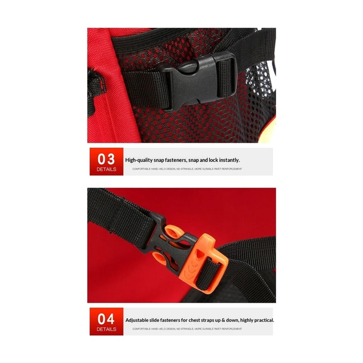 08840 1200D Waterproof PVC Rescue Bag in Red, construction and compartment detail 2