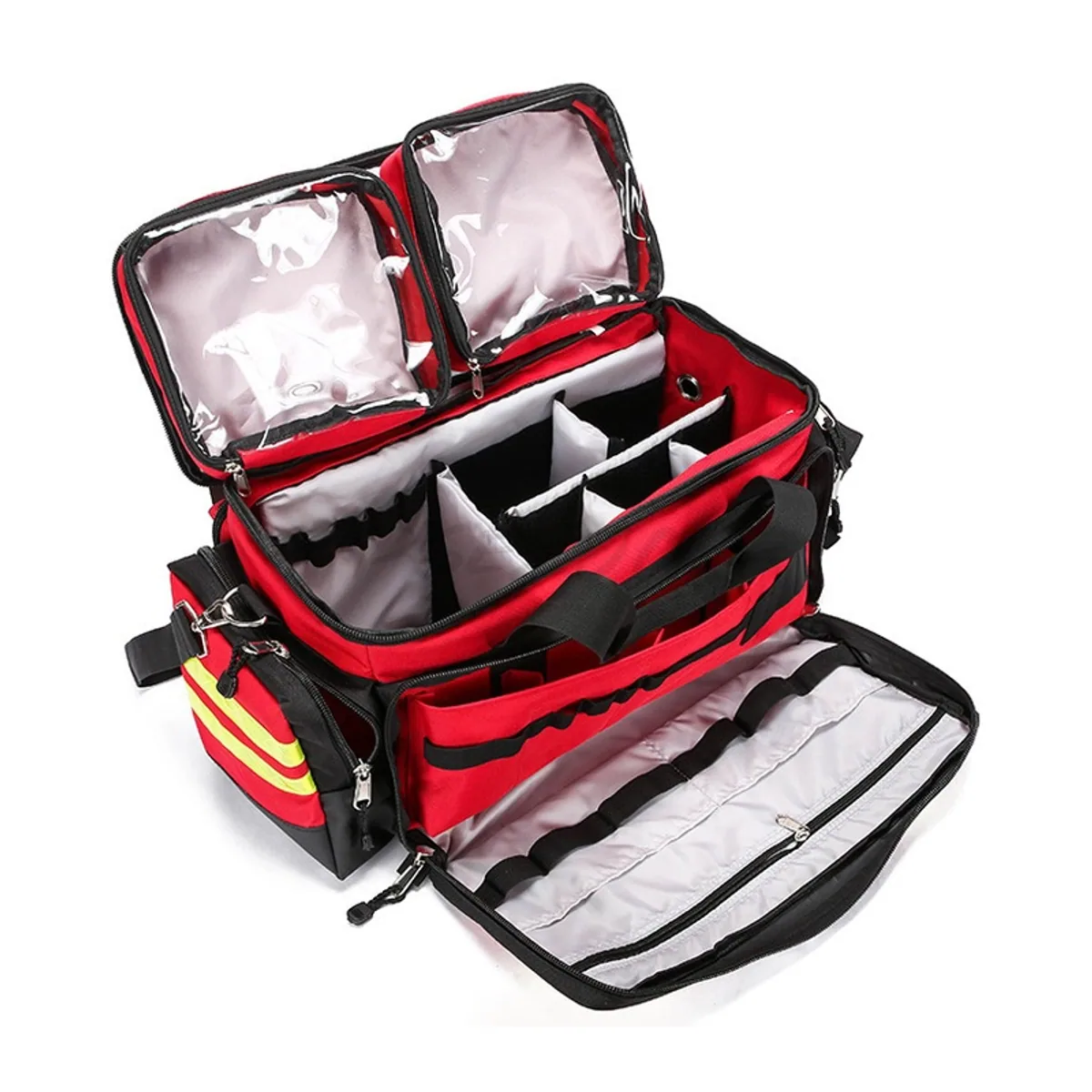 08841 1200D Waterproof PVC Rescue Bag in Red, construction and compartment detail 1