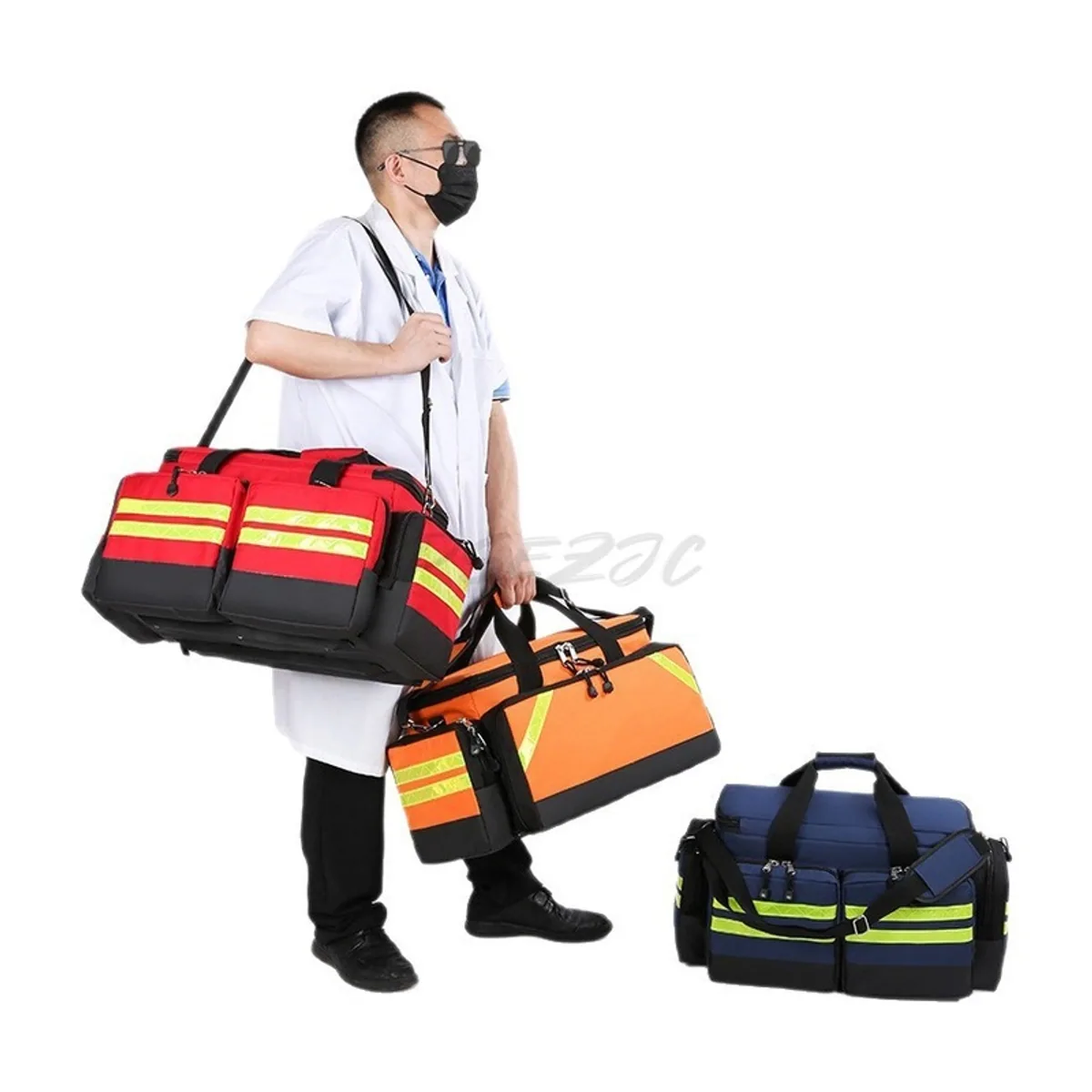 08841 1200D Waterproof PVC Rescue Bag in Red, construction and compartment detail 7