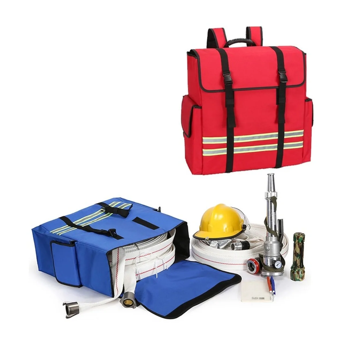 08850 1200D Portable First Aid Bag in Red, construction and compartment detail 4