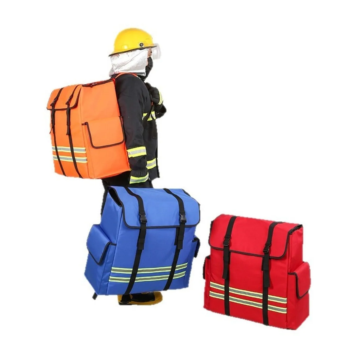 08850 1200D Portable First Aid Bag in Red, construction and compartment detail 7