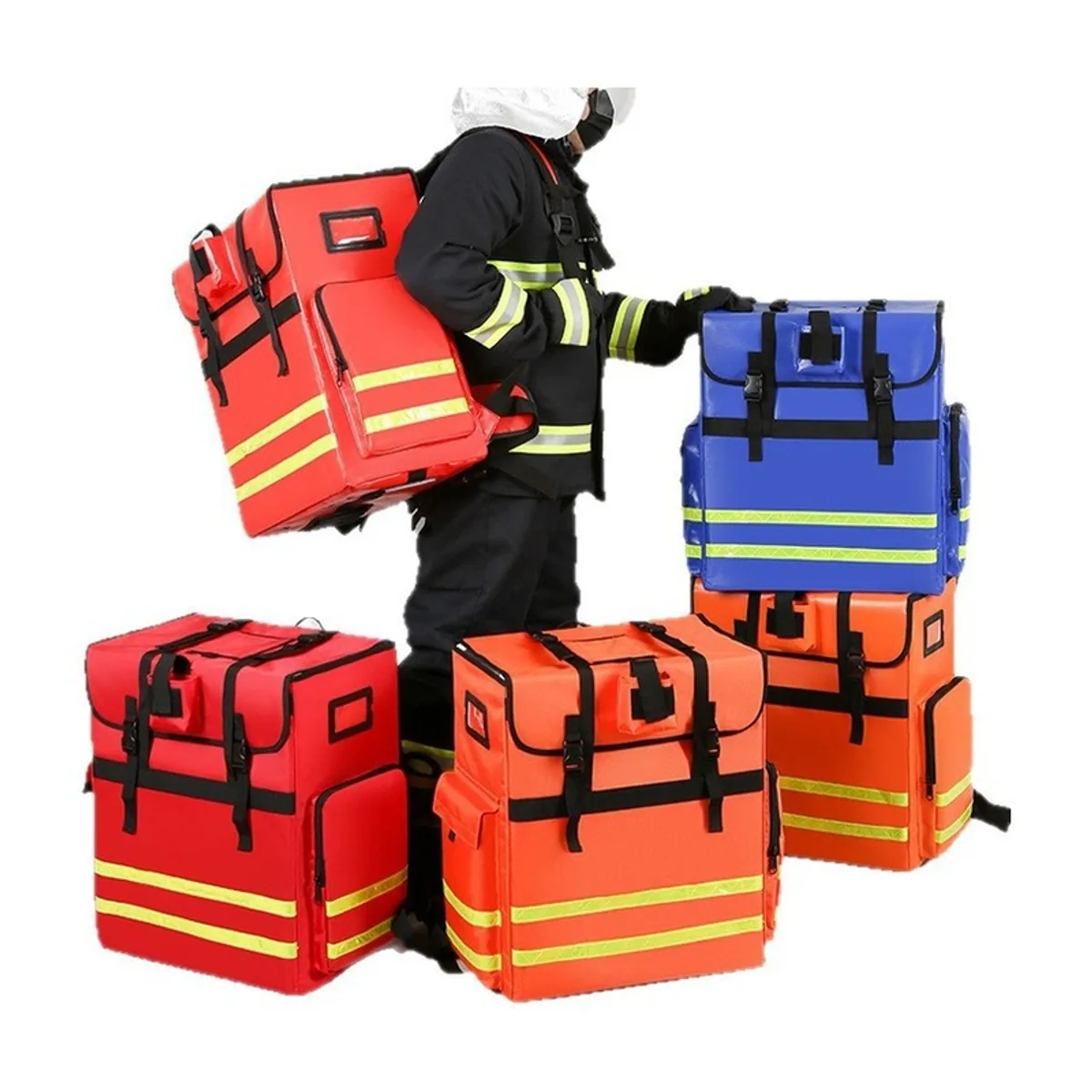 08855 1200D Portable First Aid Bag in Red, construction and compartment detail 5