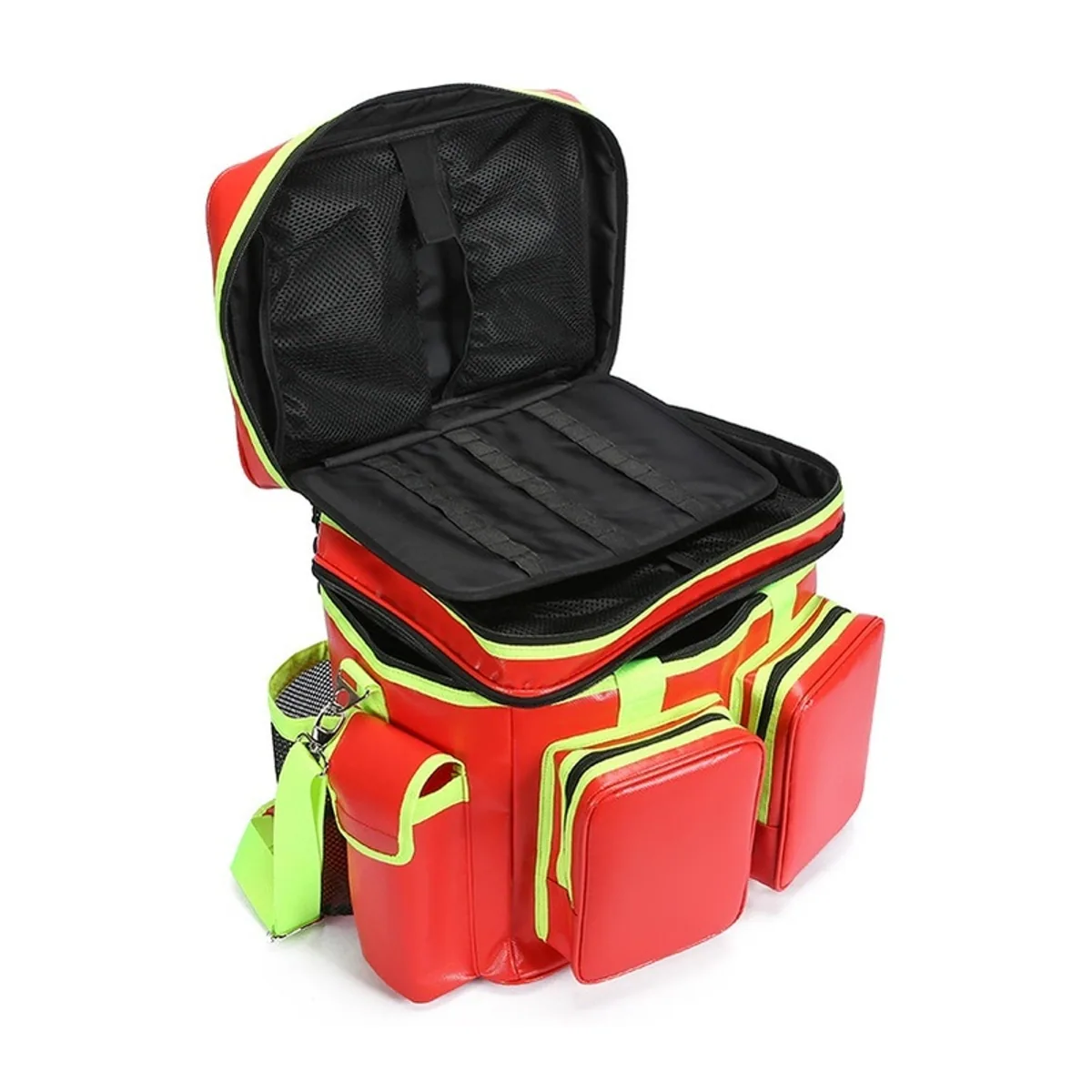08856 1200D Waterproof PVC Rescue Bag in Red, construction and compartment detail 2