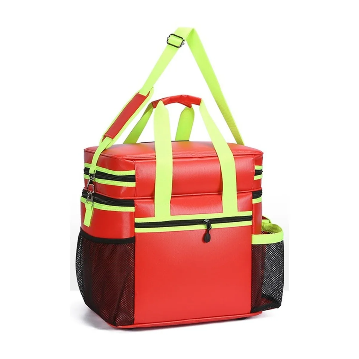 08856 1200D Waterproof PVC Rescue Bag in Red, construction and compartment detail 3