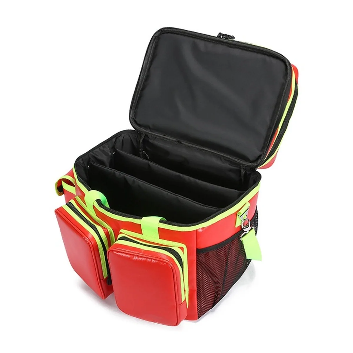 08856 1200D Waterproof PVC Rescue Bag in Red, construction and compartment detail 4