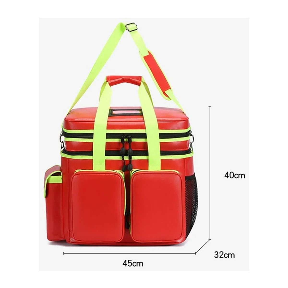 08856 1200D Waterproof PVC Rescue Bag in Red, construction and compartment detail 6