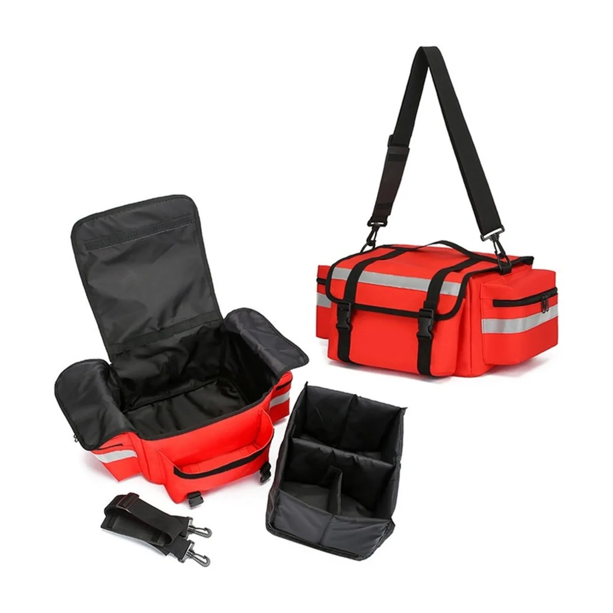 08860 1200D Portable First Aid Bag in Red, portable first aid bag product view
