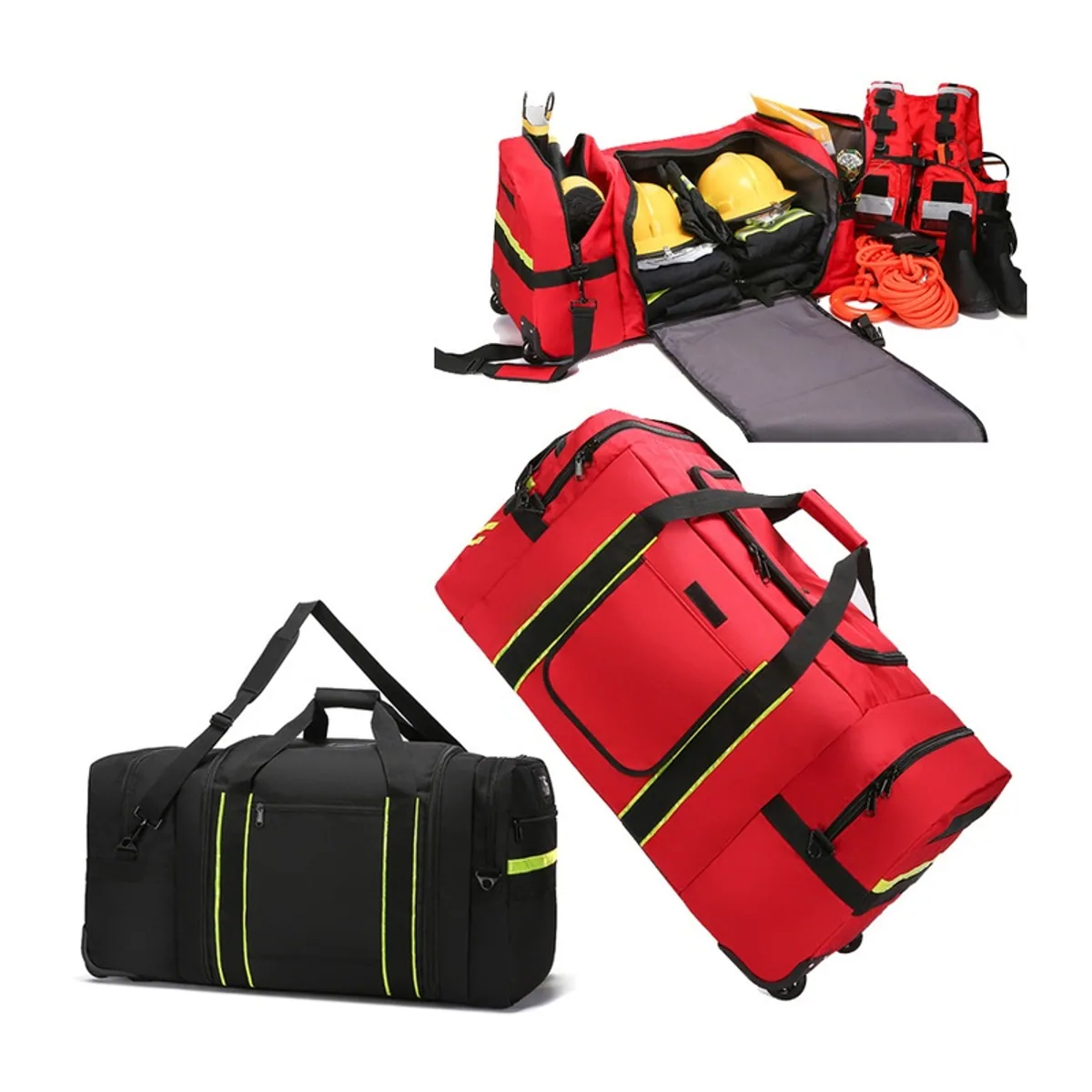 08861 Oxford Portable First Aid Bag in Red, construction and compartment detail 2