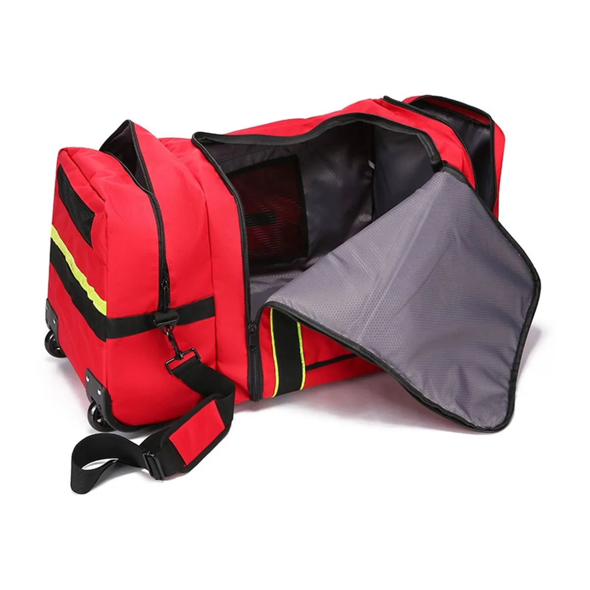 08861 Oxford Portable First Aid Bag in Red, construction and compartment detail 5
