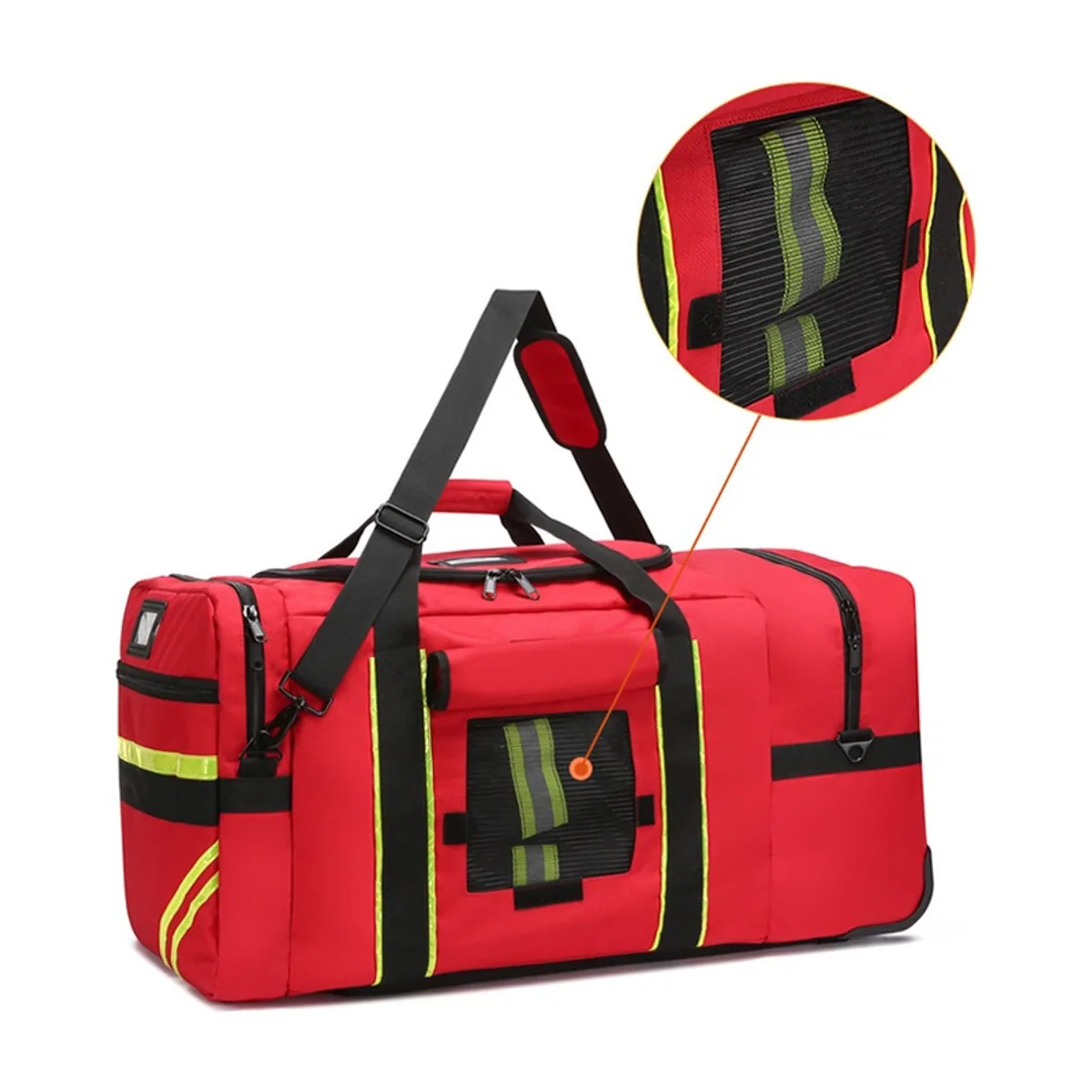 08861 Oxford Portable First Aid Bag in Red, construction and compartment detail 6