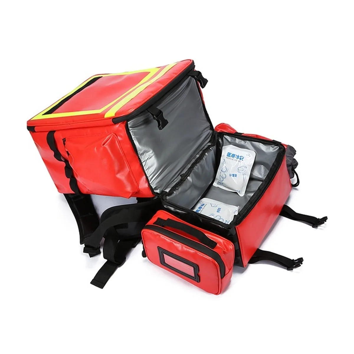 08863 PVC Waterproof PVC Rescue Bag in Red, construction and compartment detail 1