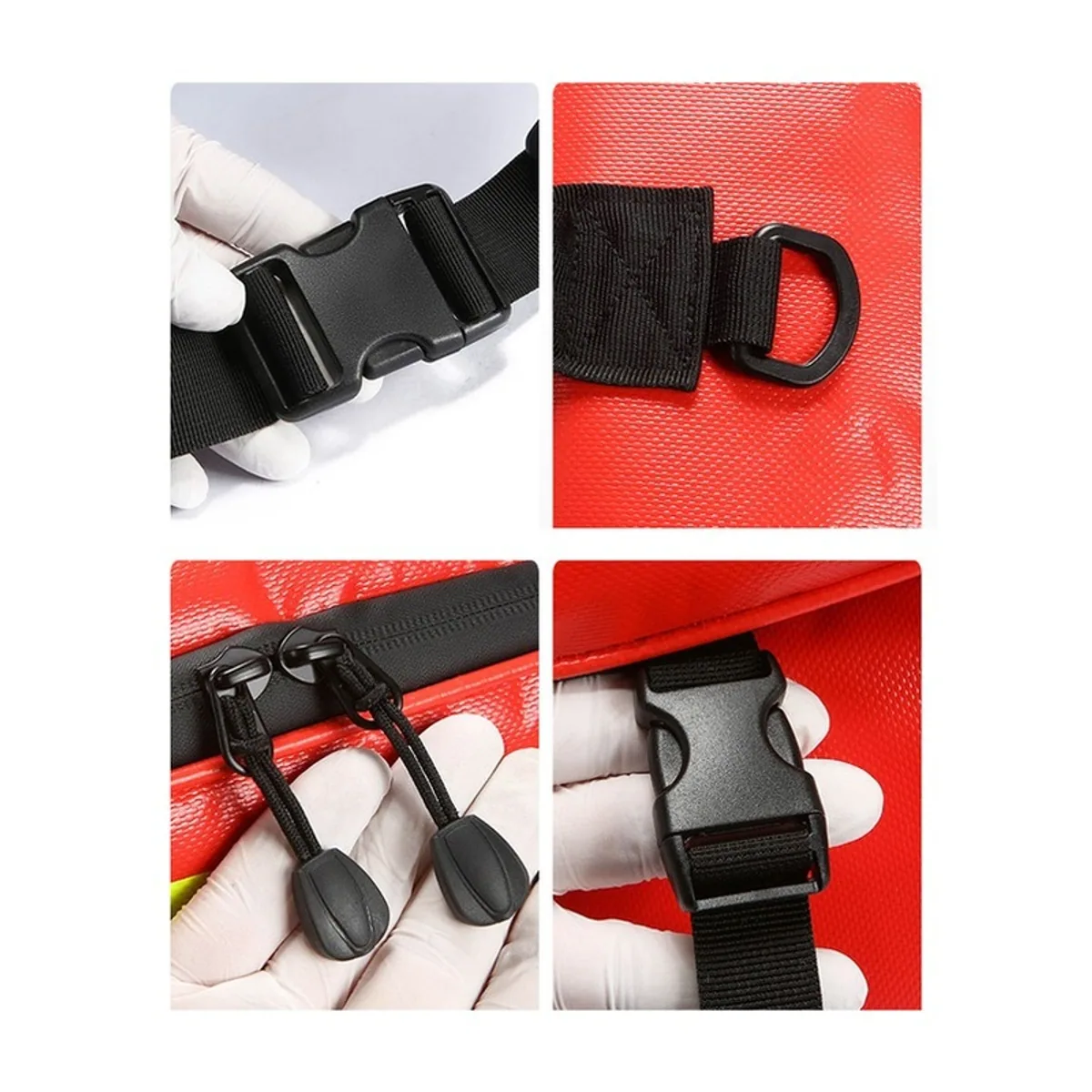 08863 PVC Waterproof PVC Rescue Bag in Red, construction and compartment detail 3