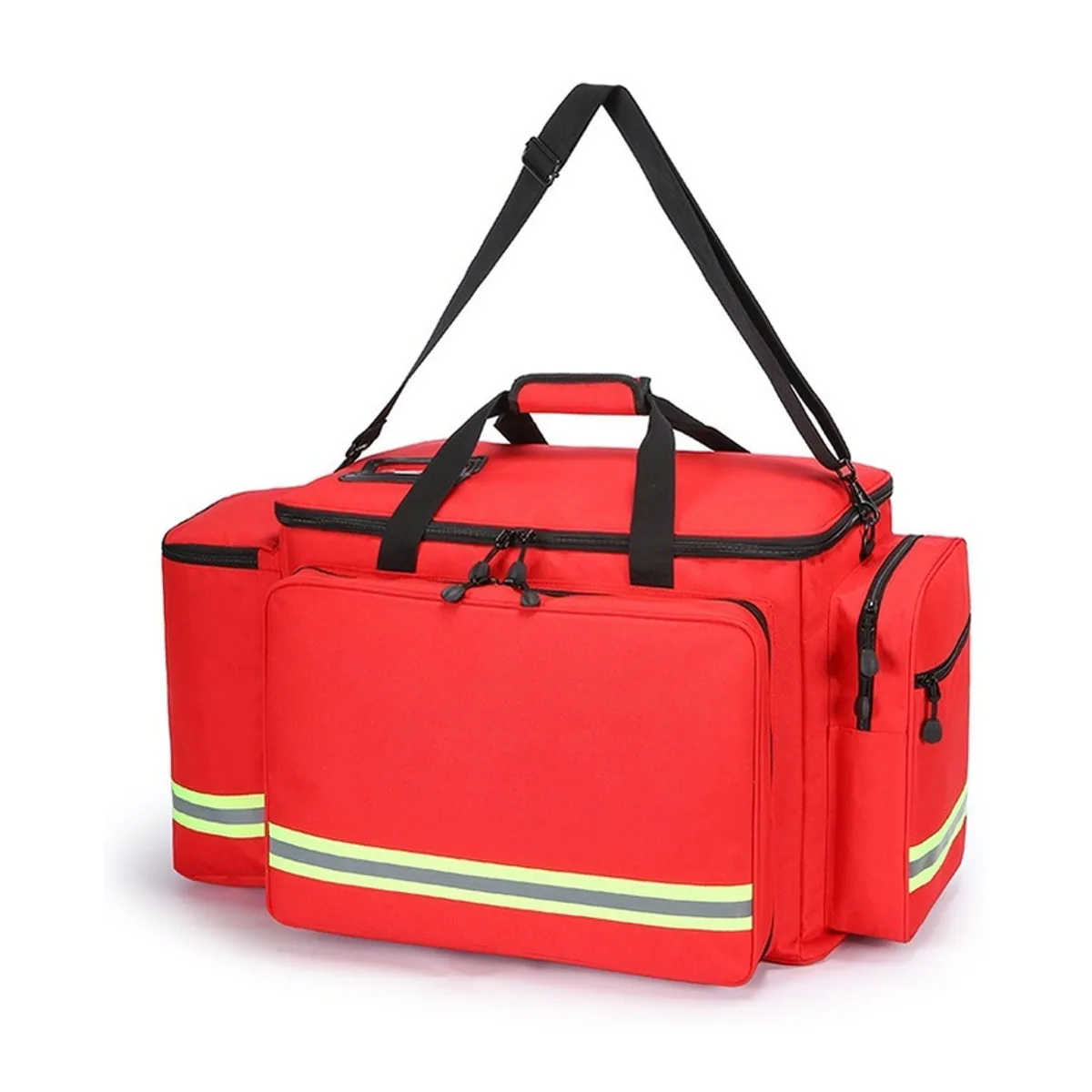 08865 1200D Portable First Aid Bag in Red, construction and compartment detail 3