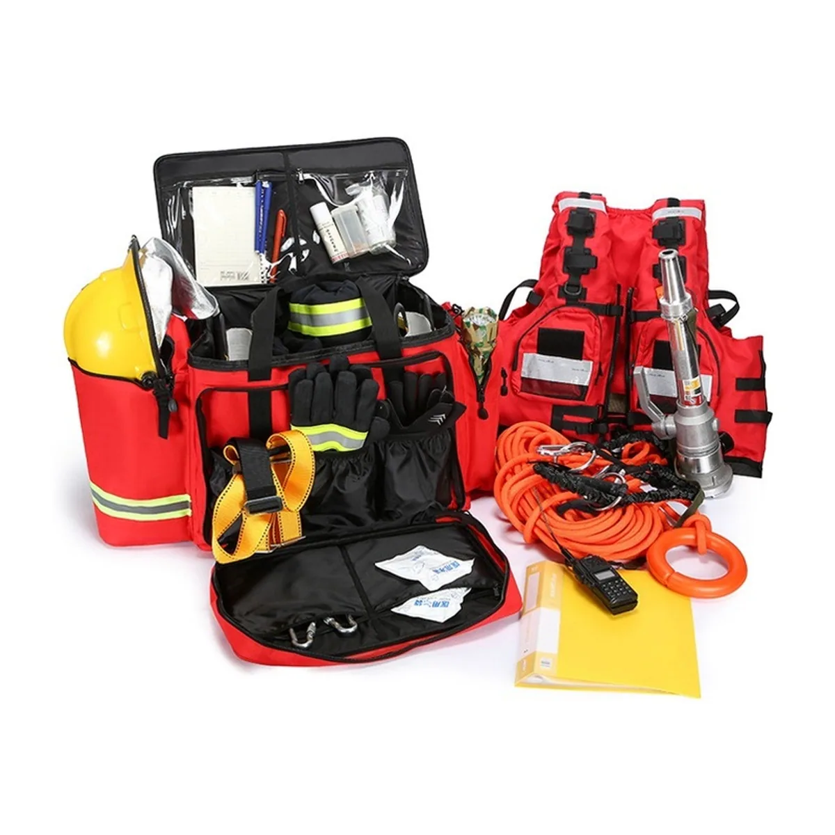 08865 1200D Portable First Aid Bag in Red, construction and compartment detail 4