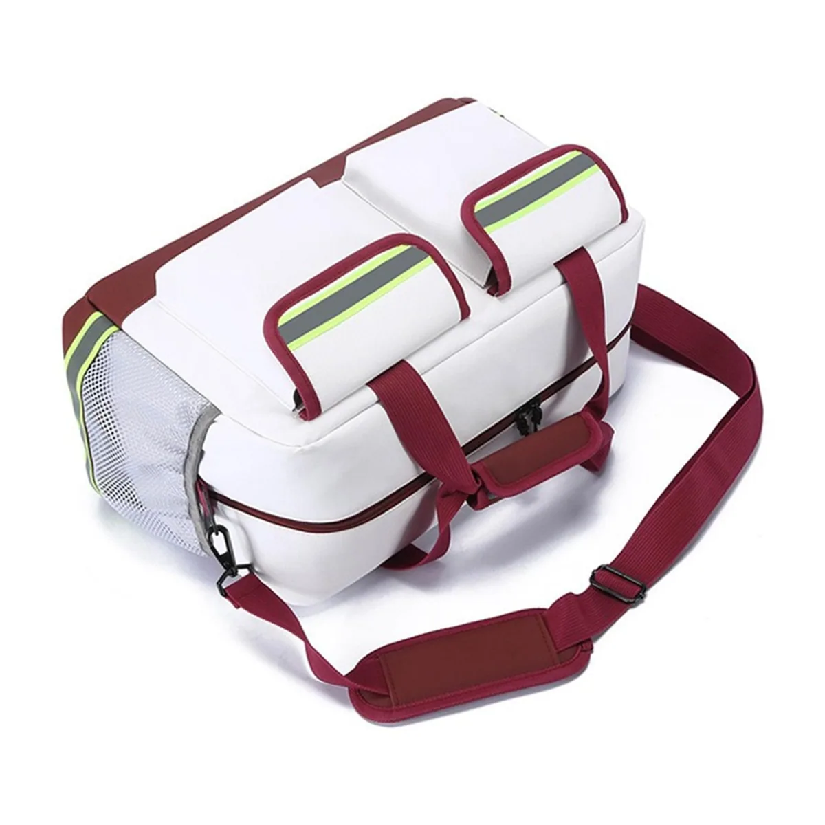 08872 1200D Portable First Aid Bag in Red, construction and compartment detail 2