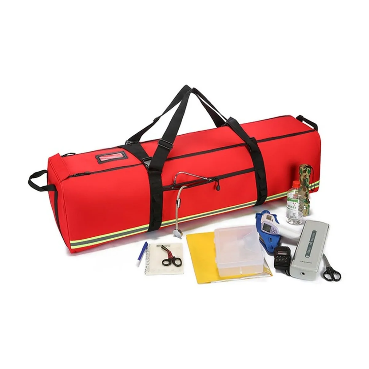 08880 1200D Waterproof PVC Rescue Bag in Red, construction and compartment detail 3
